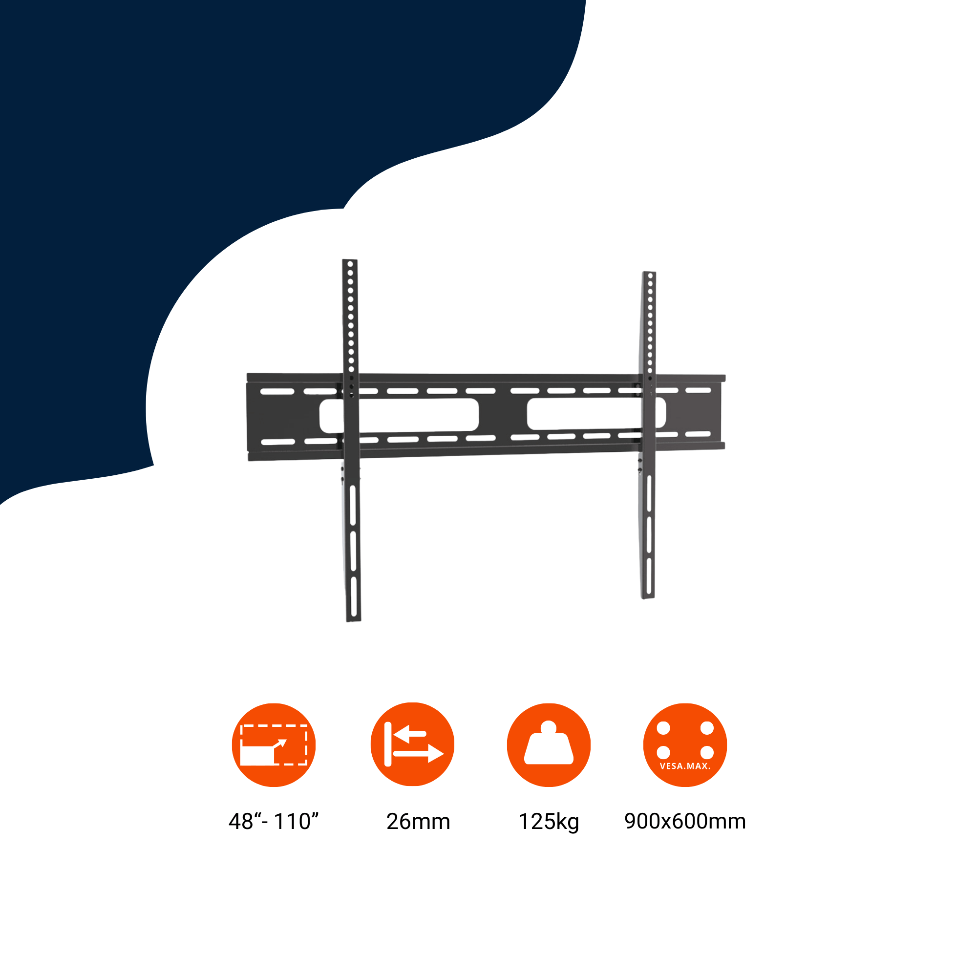 A-PEQ APXL-20B Wandhalterung | bis 110 Zoll, 125 kg, nur 2,6 cm Abstand