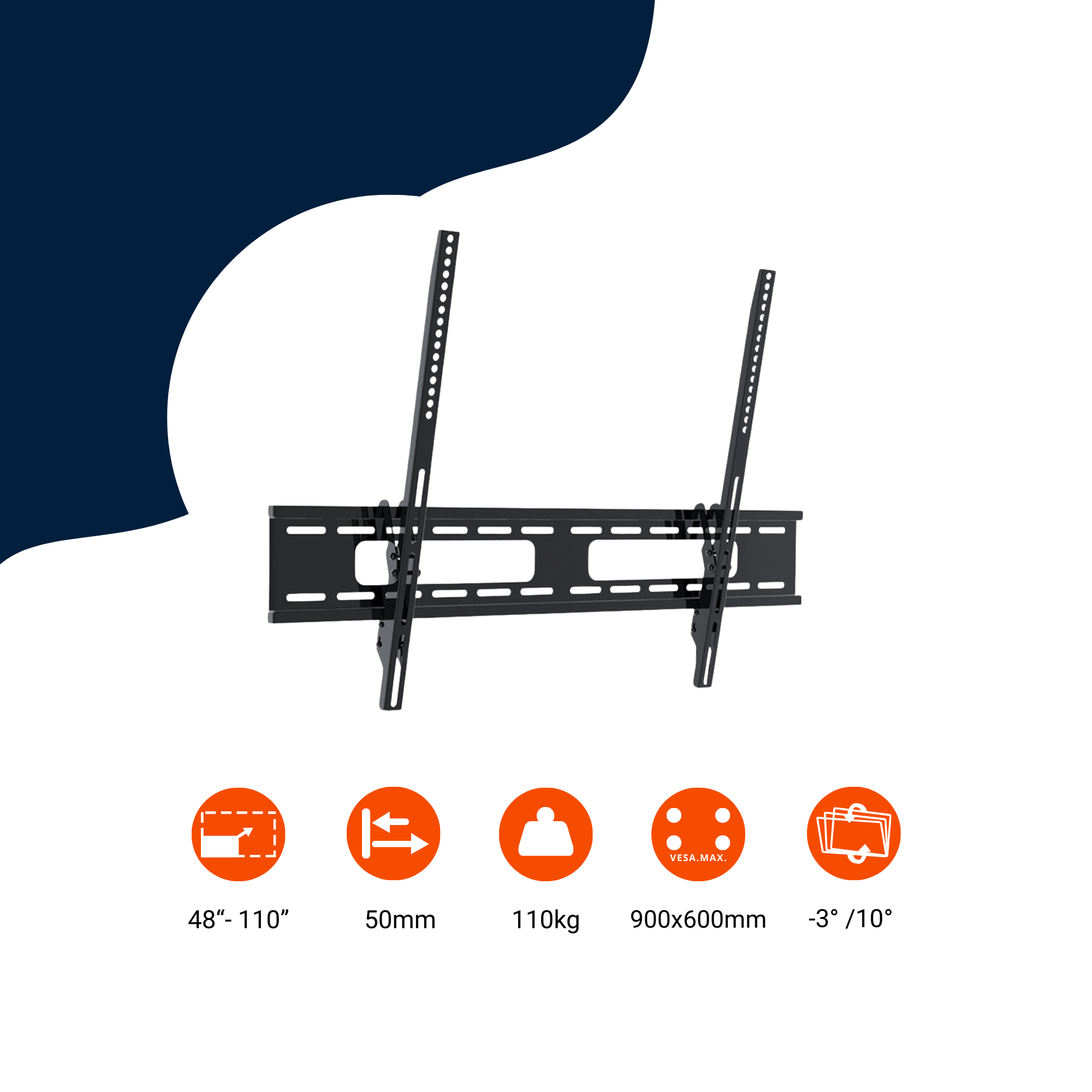 A-PEQ APXLT-50B neigbare TV-Wandhalterung max. 100 Zoll TV