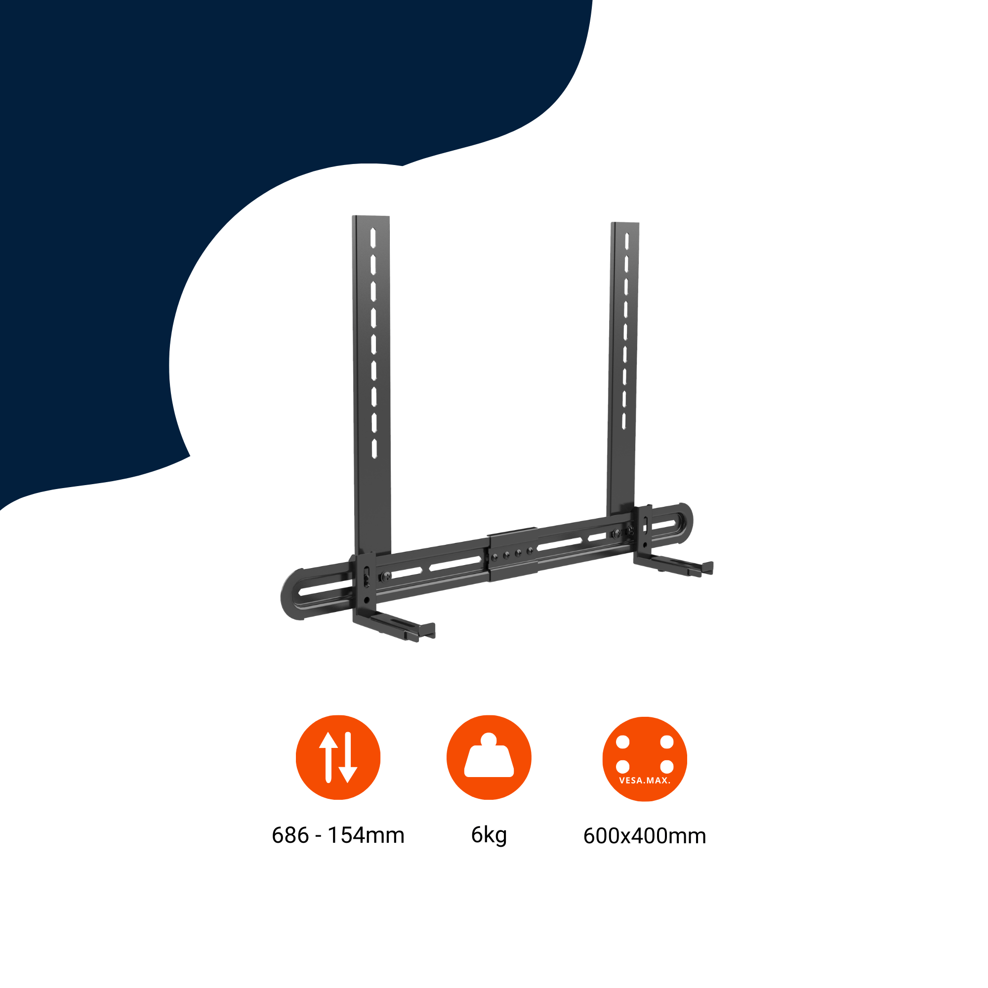 A-PEQ SBB64 Soundbar-Halterung Universal. 688 mm breit. Max. 6kg