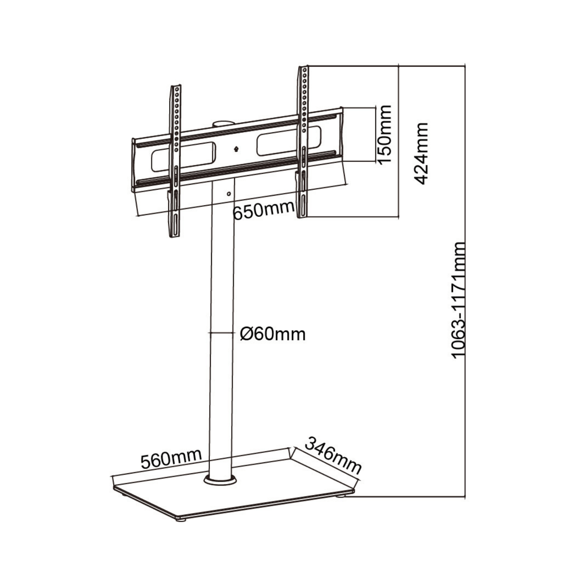 A-PEQ 564 TV-Ständer | bis 60 Zoll, 35 kg, VESA 400×400