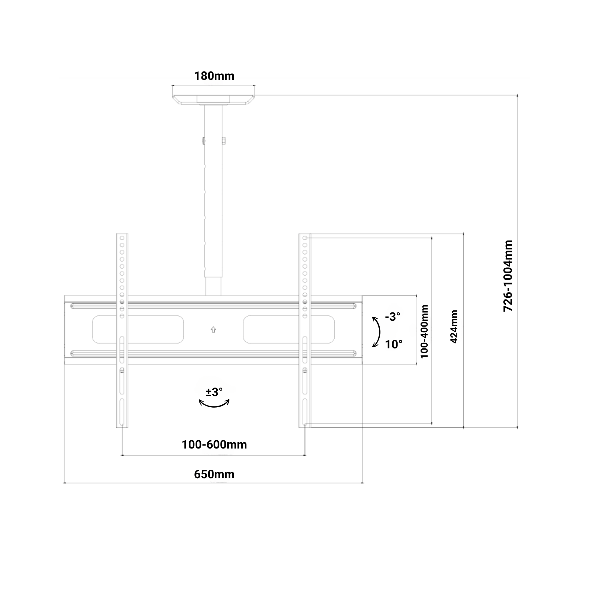 A-PEQ APC-75 Deckenhalterung | bis 75 Zoll, 50 kg, neigbar