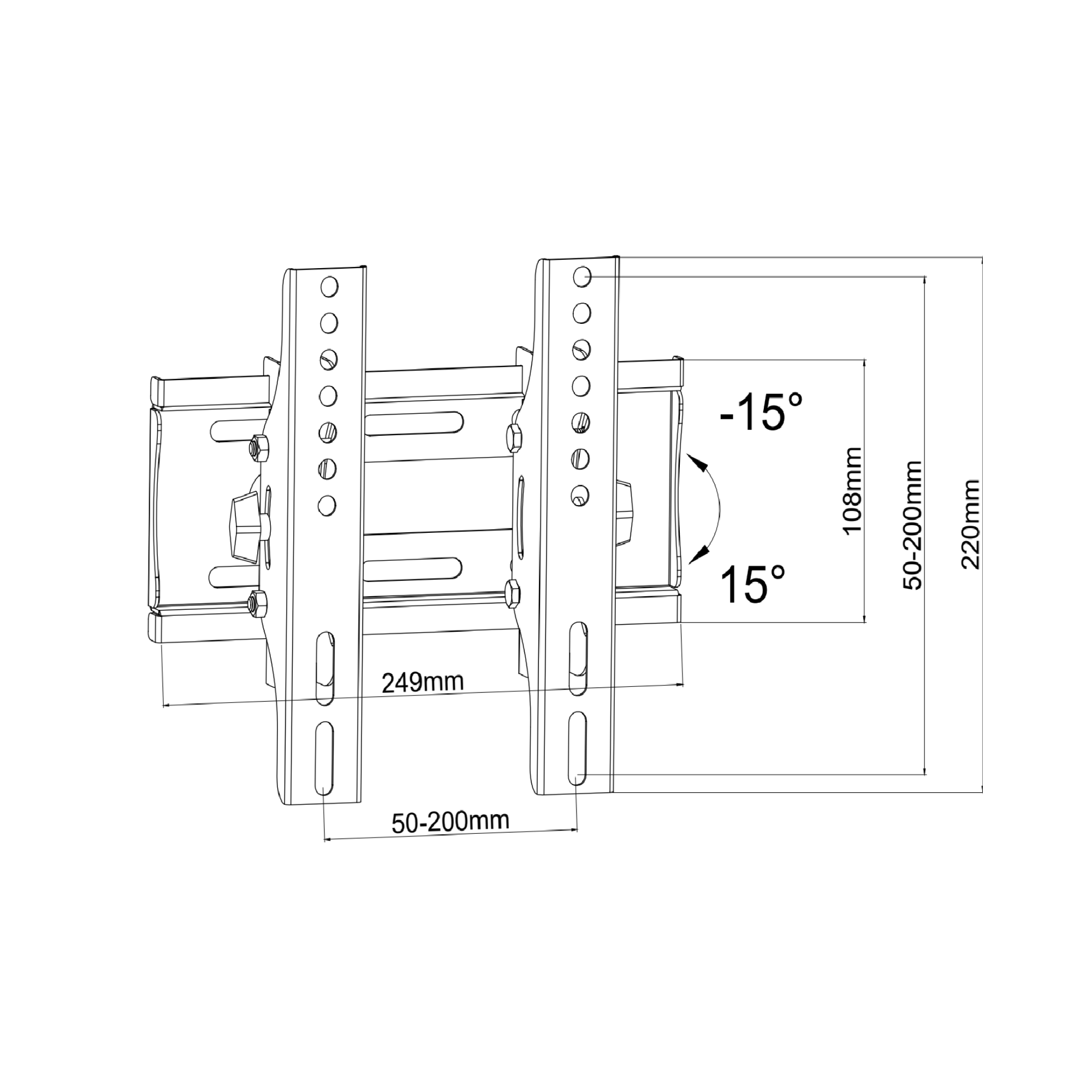 A-PEQ APS-5 neigbare TV-Wandhalterung 26-40 Zoll schwarz