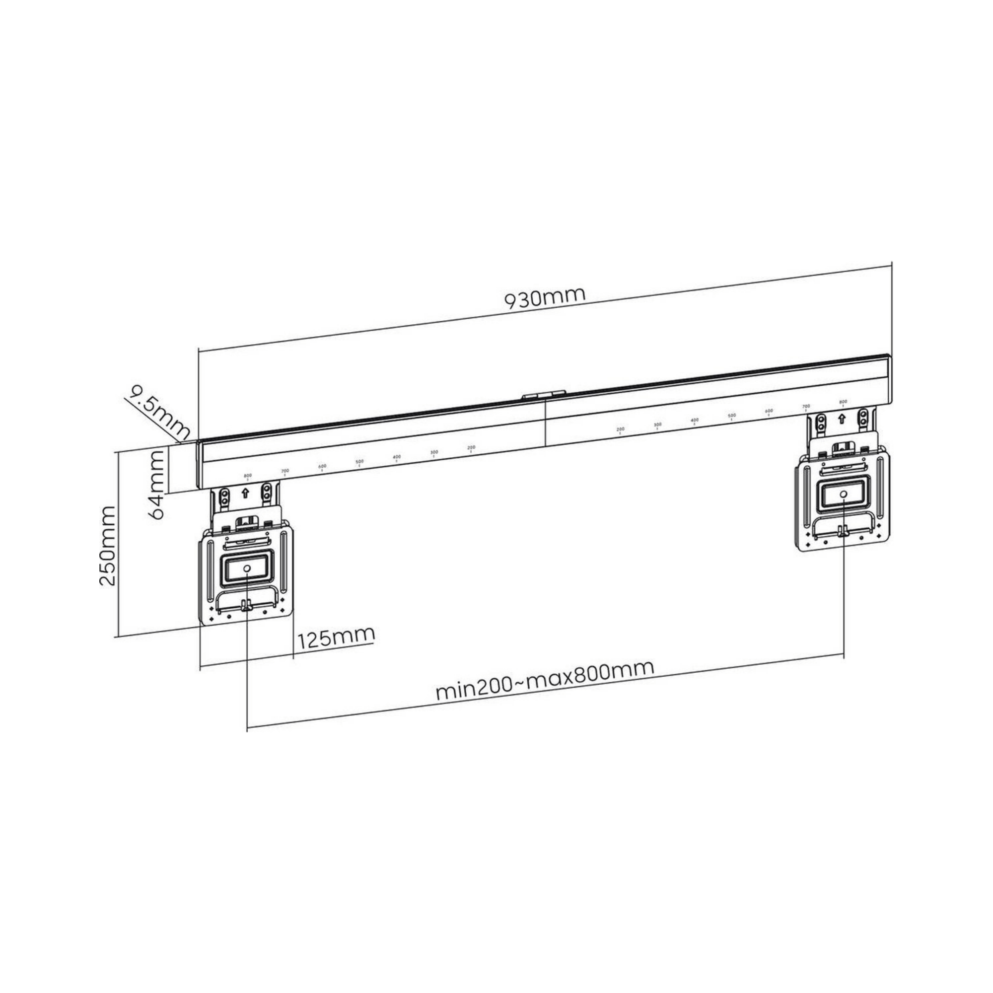 SpeaKa Professional SP-TVM-612, 9,5 mm Abstand, 43-100 Zoll und max. 75 kg
