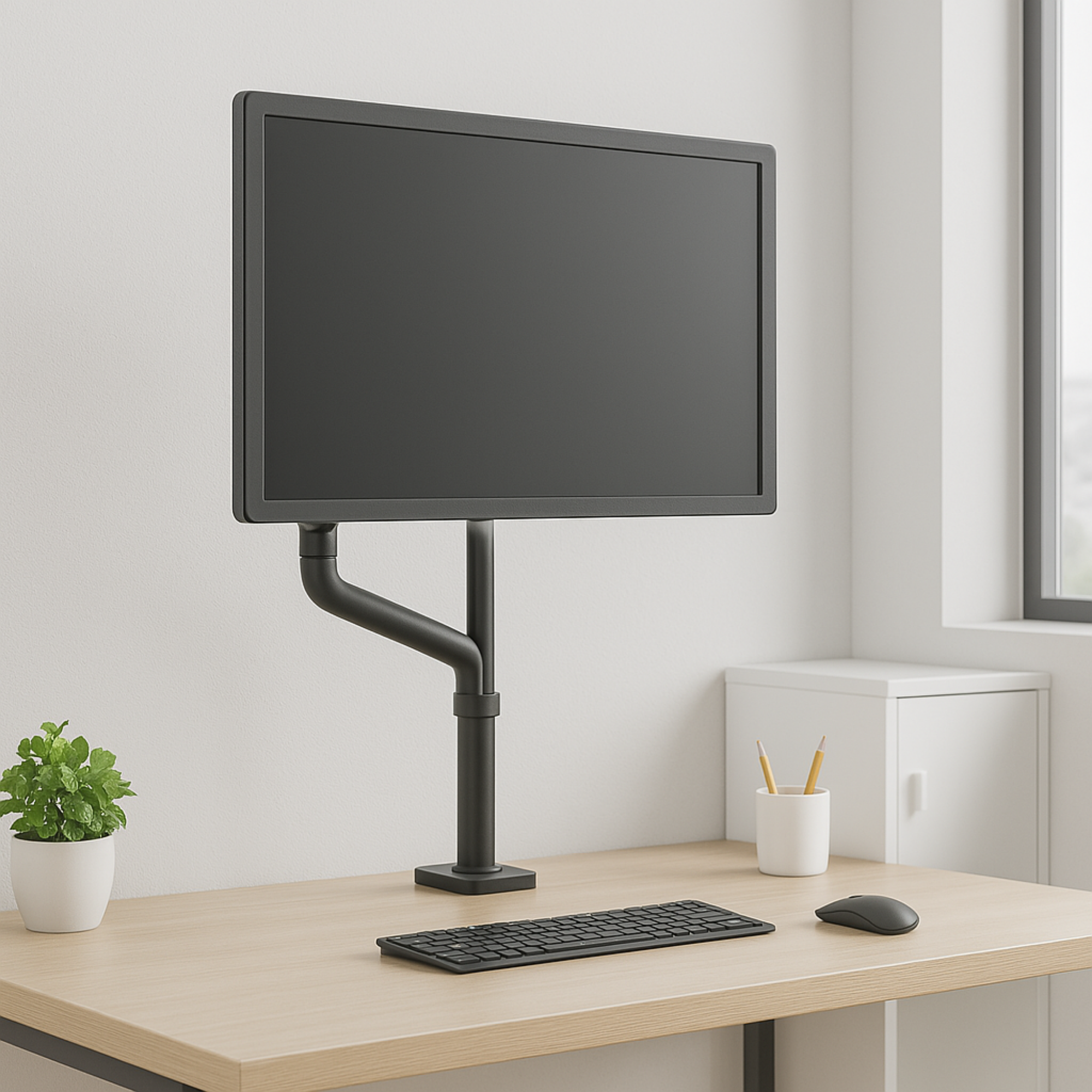 A-PEQ 1011 Monitorarm für 1 Monitor. Tischmontage. Gasfedergesteuert. 3 bis 10 kg