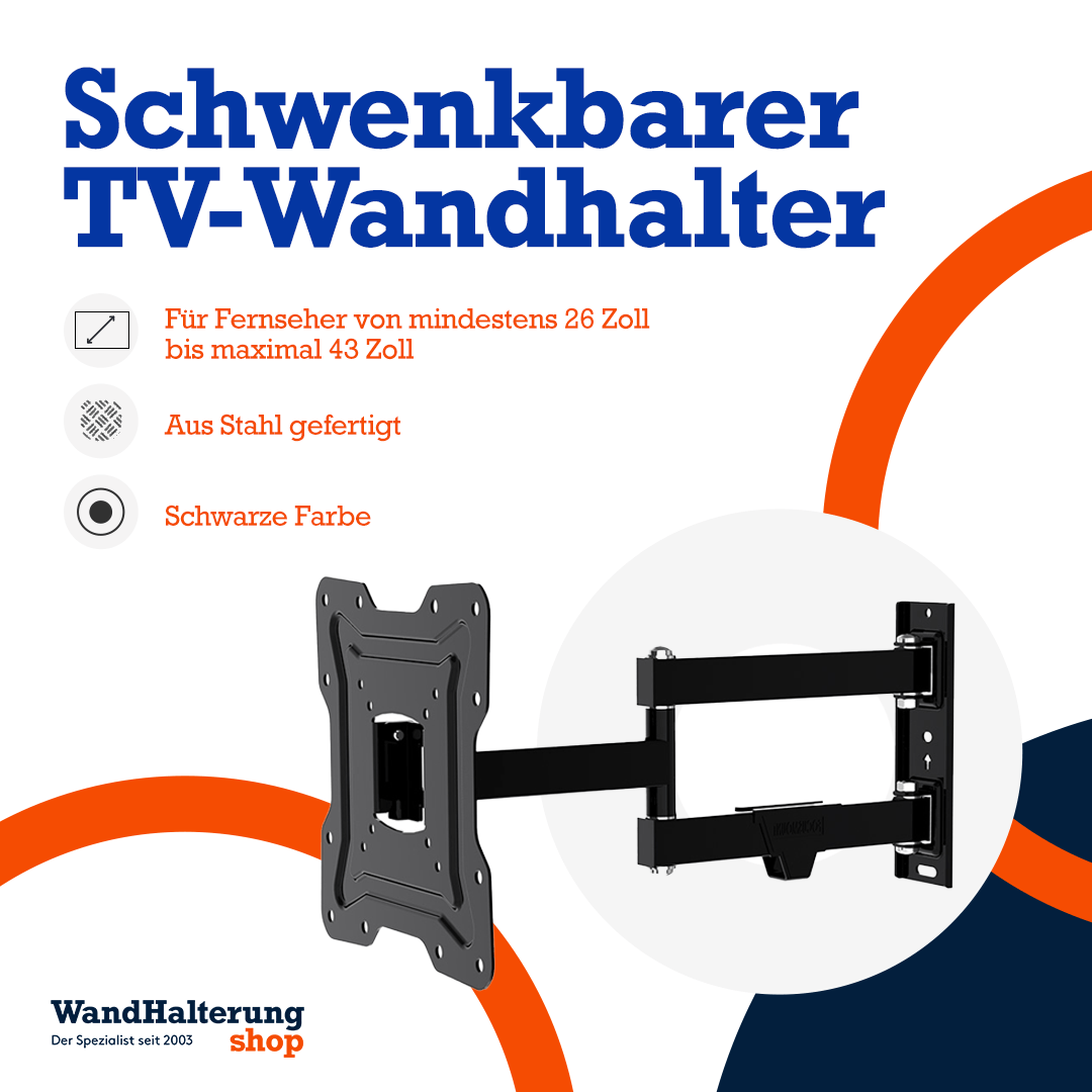 Sony VESA-Adapter + A-PEQ APM-42B schwenkbare Wandhalterung – Für Fernseher bis 43 Zoll
