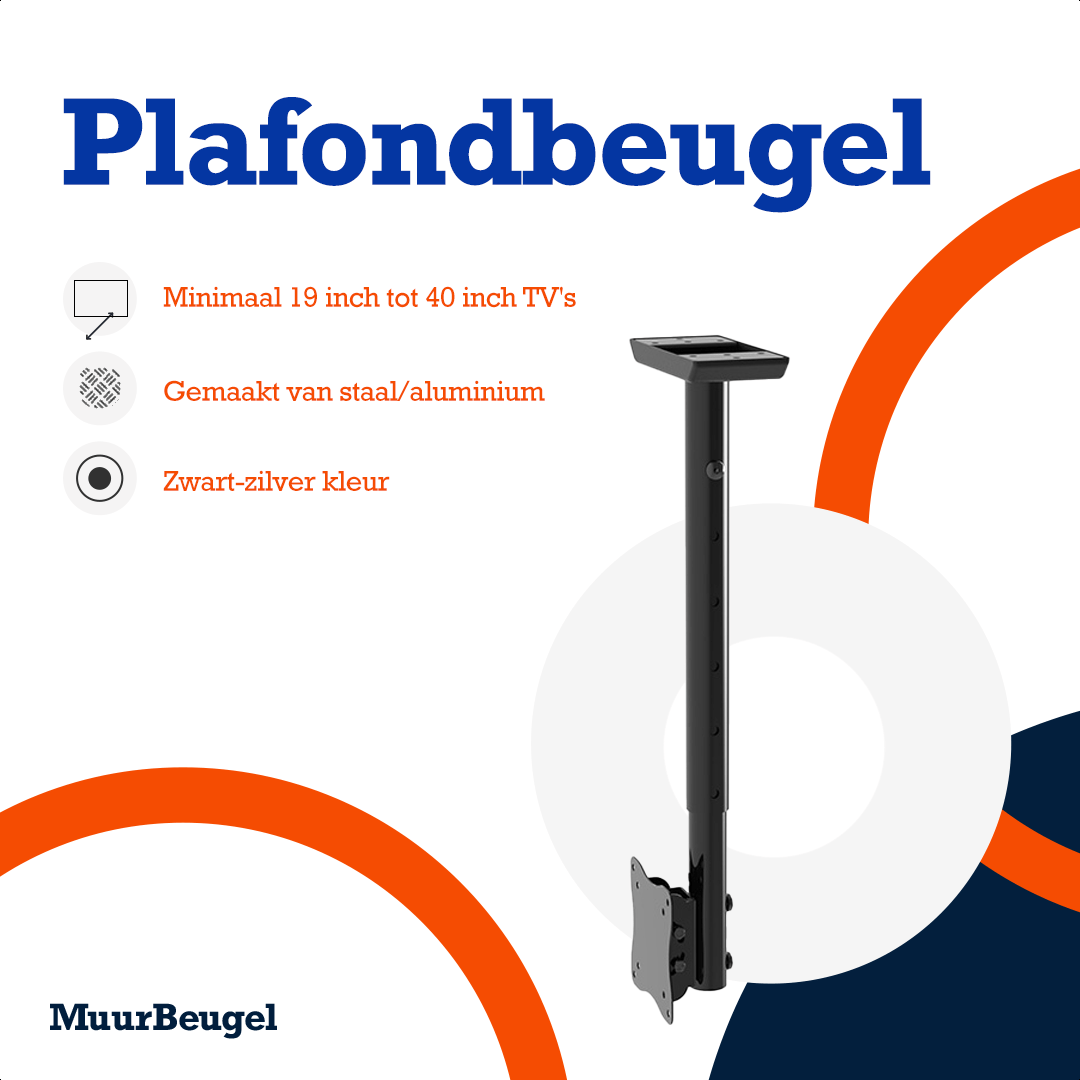 TV-Deckenhalterung – Max. 30 kg, kompatibel mit VESA 75x75 & 100x100