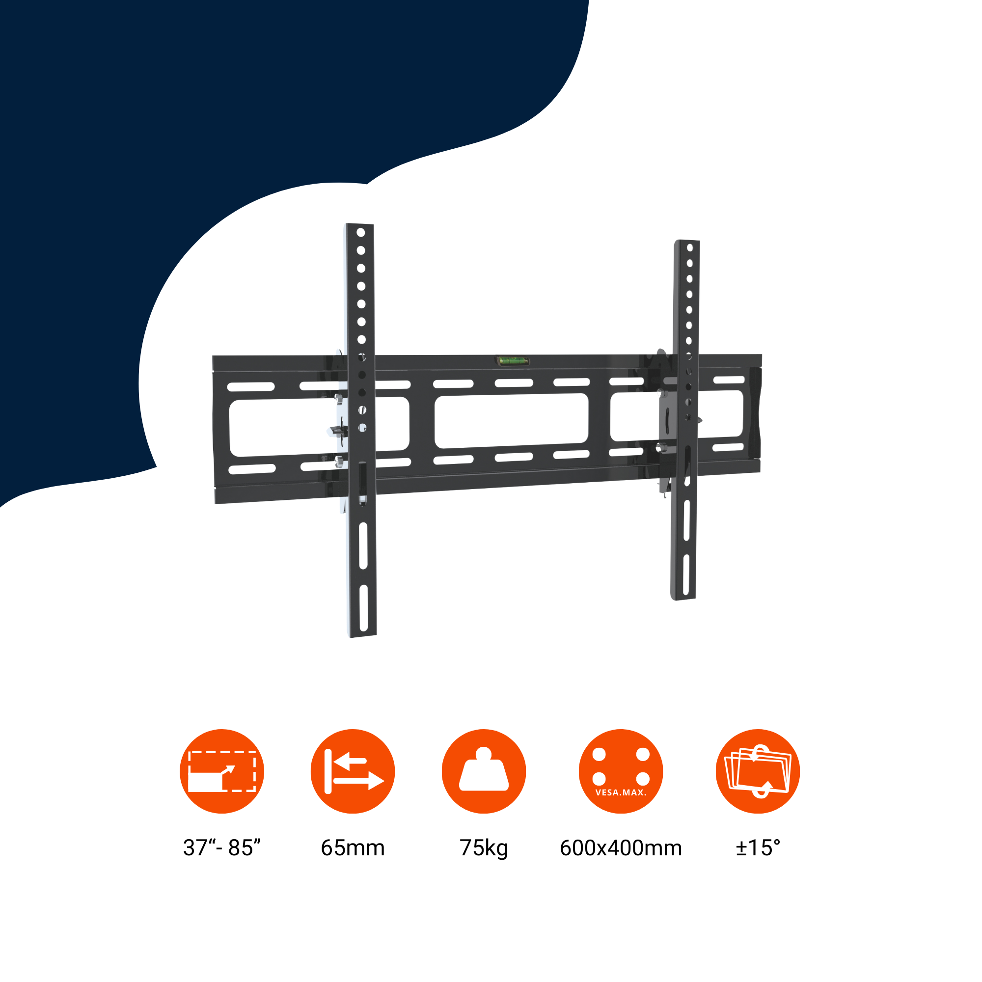 A-PEQ APL-5 neigbare TV-Wandhalterung max. 85 Zoll TV schwarz