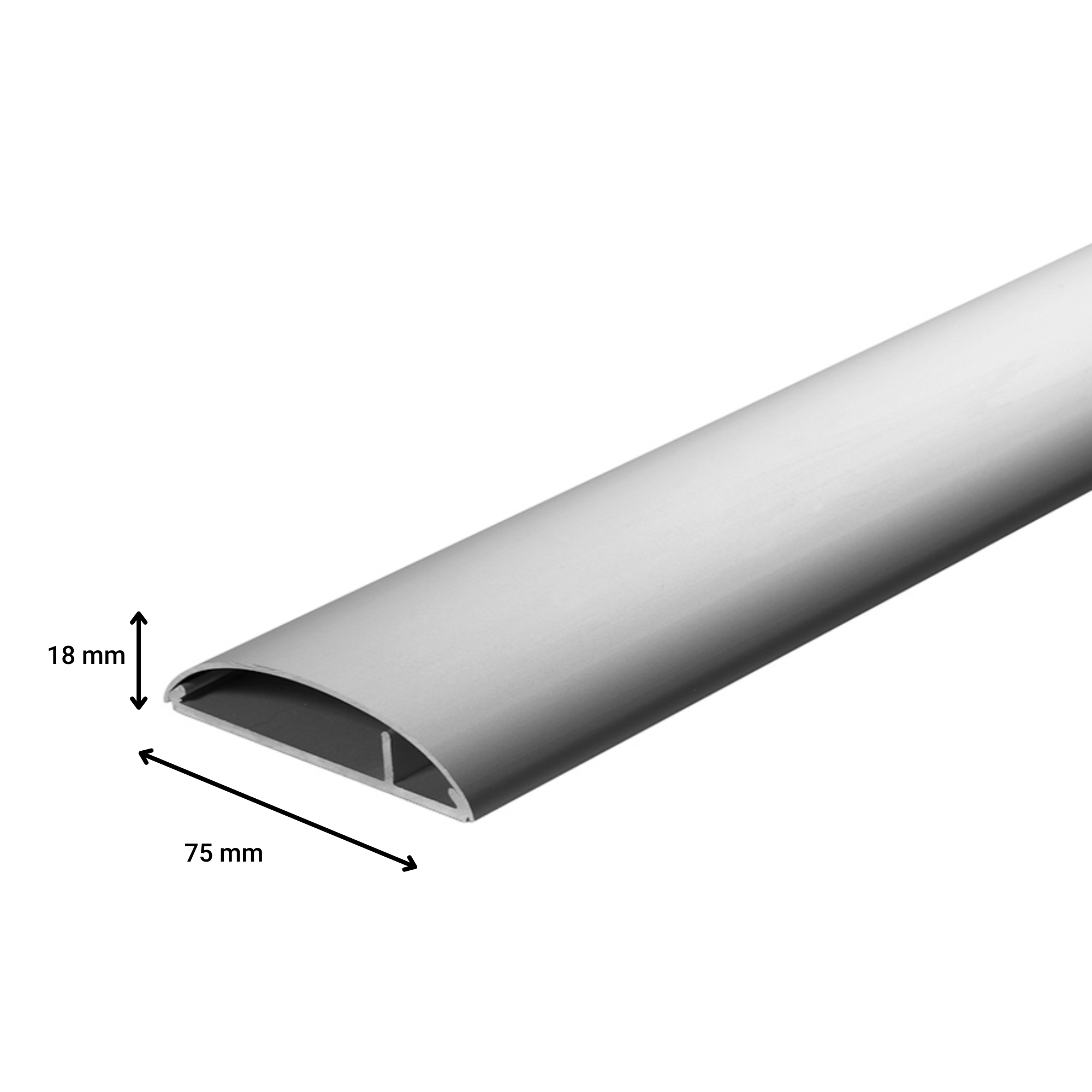Aluminium Kabelkanal Breite: 75mm x Länge: ± 1000mm silber