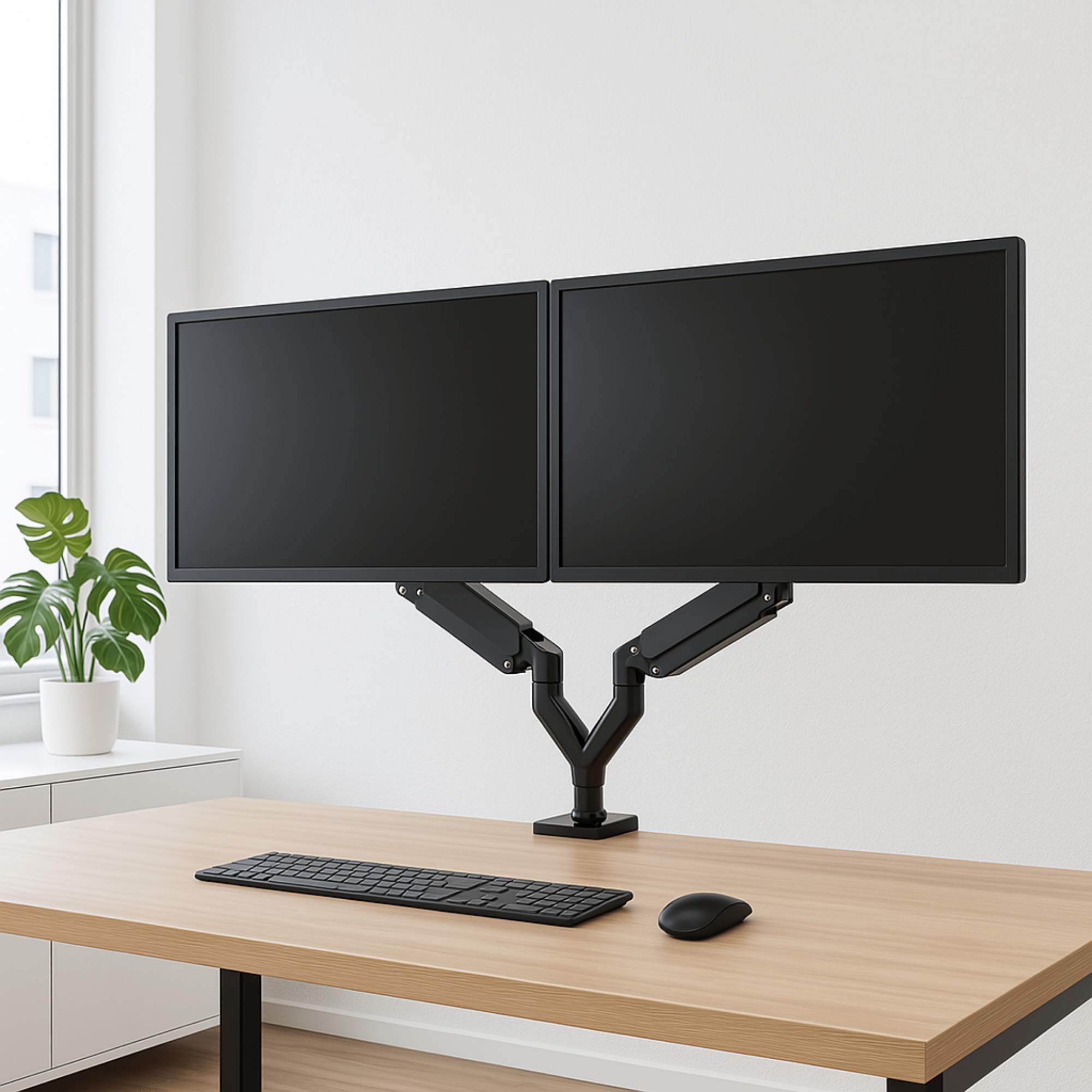 A-PEQ 922 Monitorarm für 2 Monitore. Schreibtisch-Aufsatz. Gasfeder gesteuert. 2 bis 10 kg