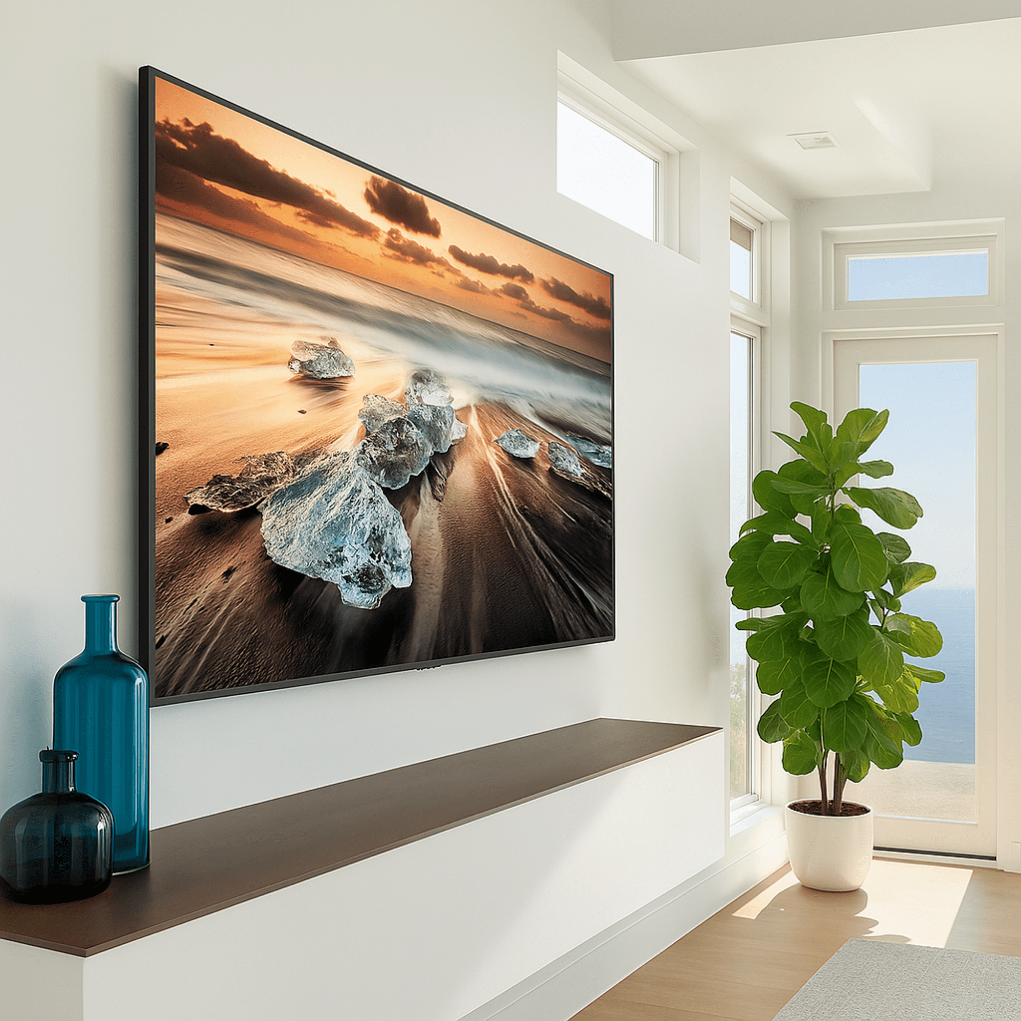 A-PEQ APL-3 flache TV-Wandhalterung für maximal 85-Zoll-TV.