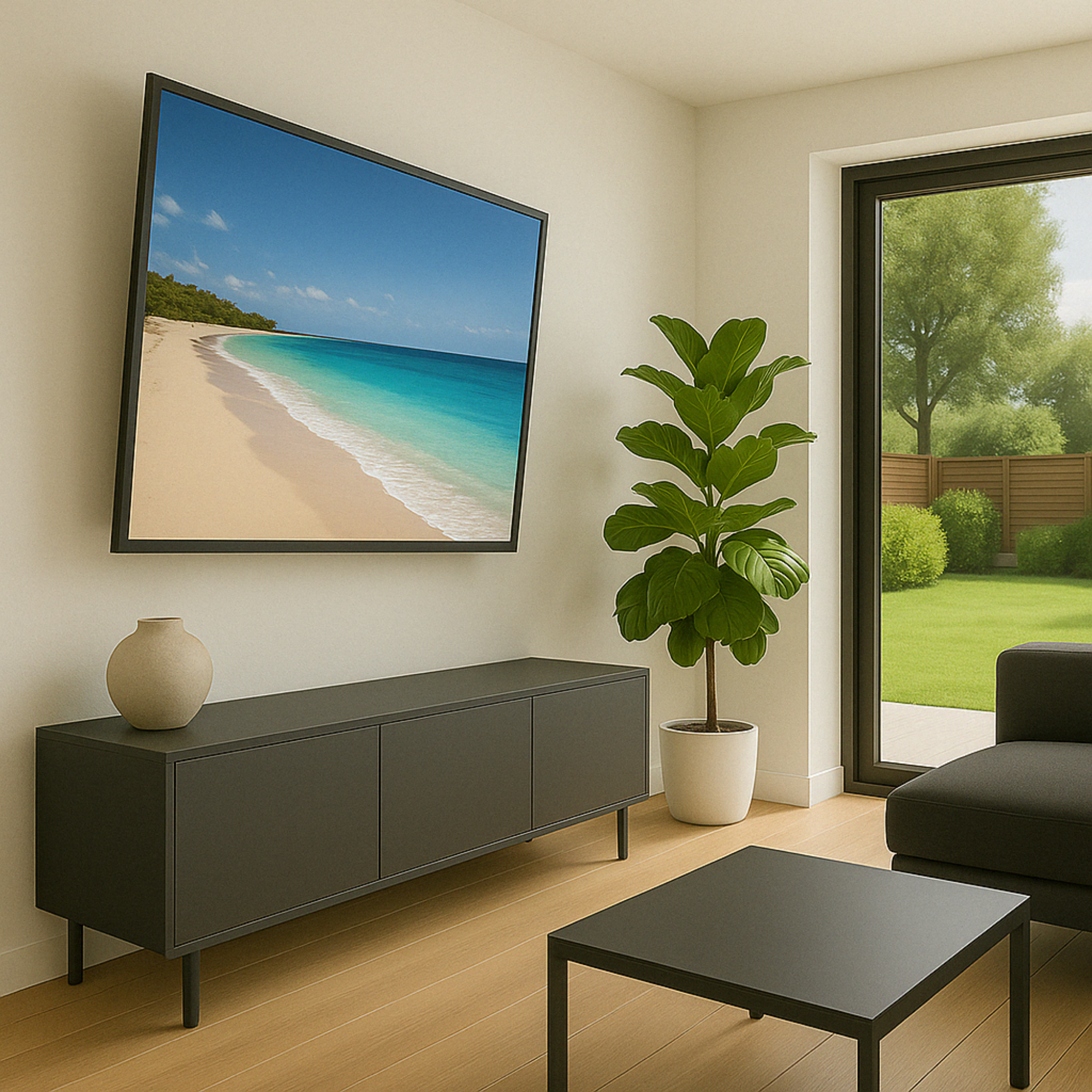 A-PEQ APL-5 neigbare TV-Wandhalterung max. 85 Zoll TV schwarz